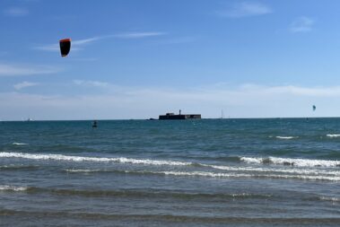 Leuchtturm Cap d'Agde Phare du Fort de rescou Aussichtsplattform Kitesurfen